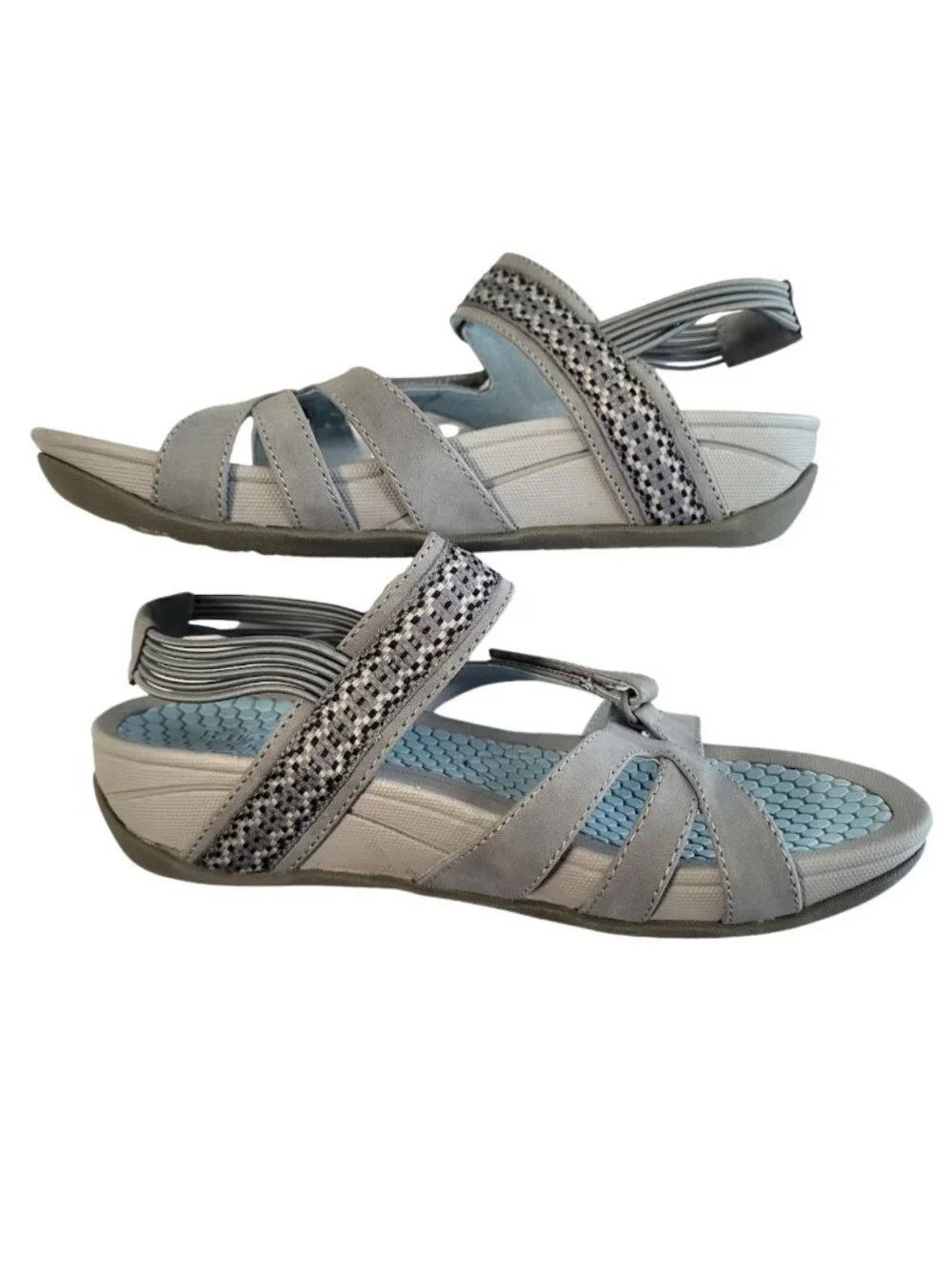 BARE TRAPS Light Blue & Gray Dalton Sandals - Women's 7.5